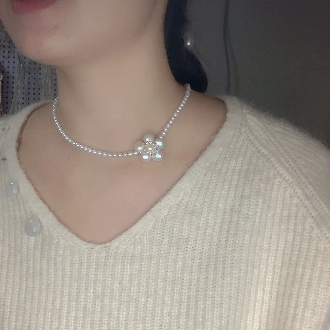 银S925镶嵌耳饰淡水珍珠