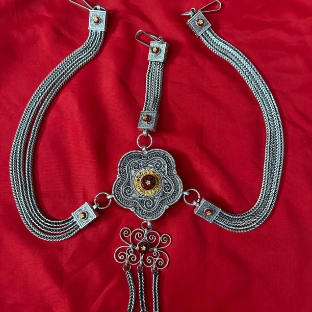 铜合金婚庆饰品 西藏藏族舞蹈配饰腰链合金镀银链子复古百搭