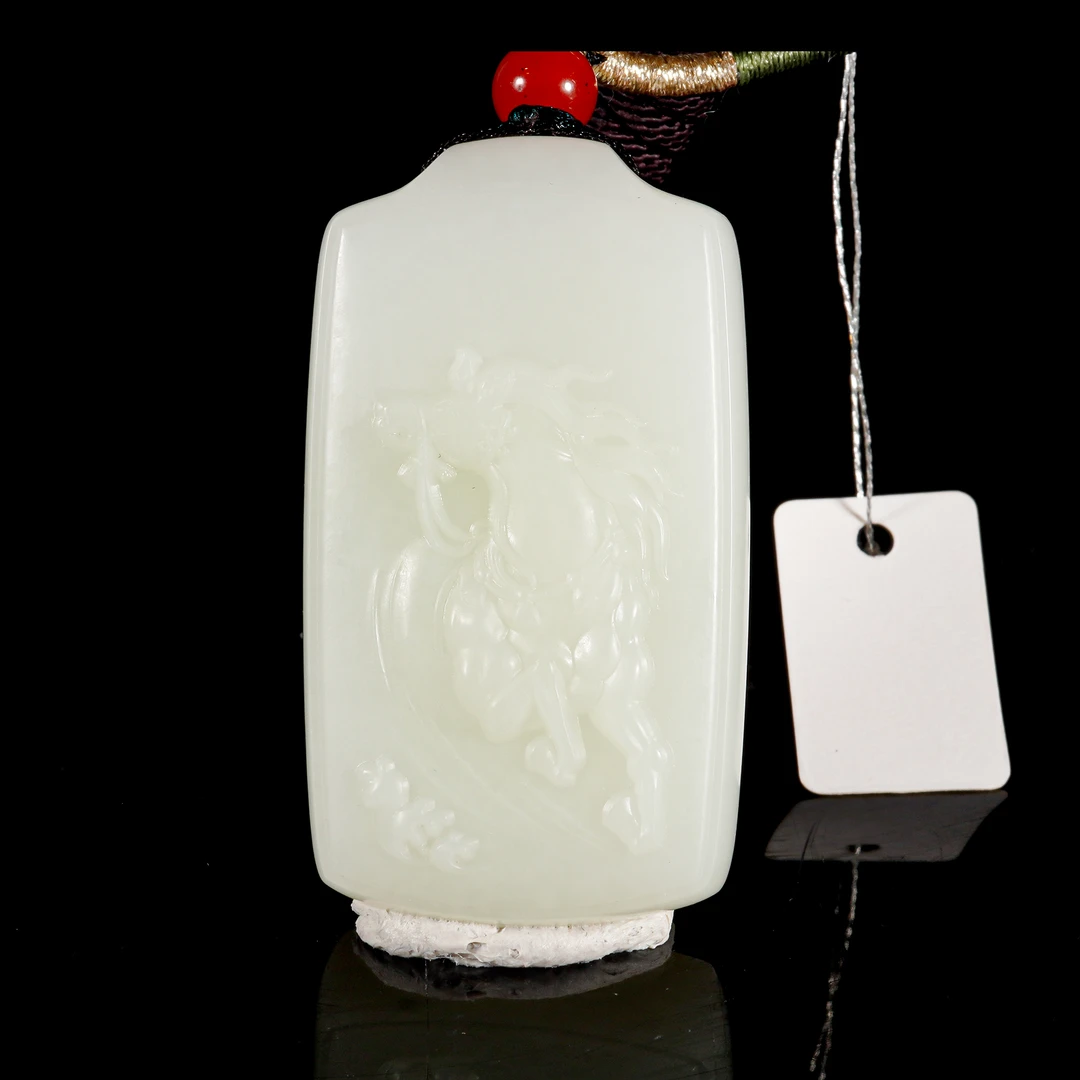 LOT.039羊脂白玉马到成功牌/X3600