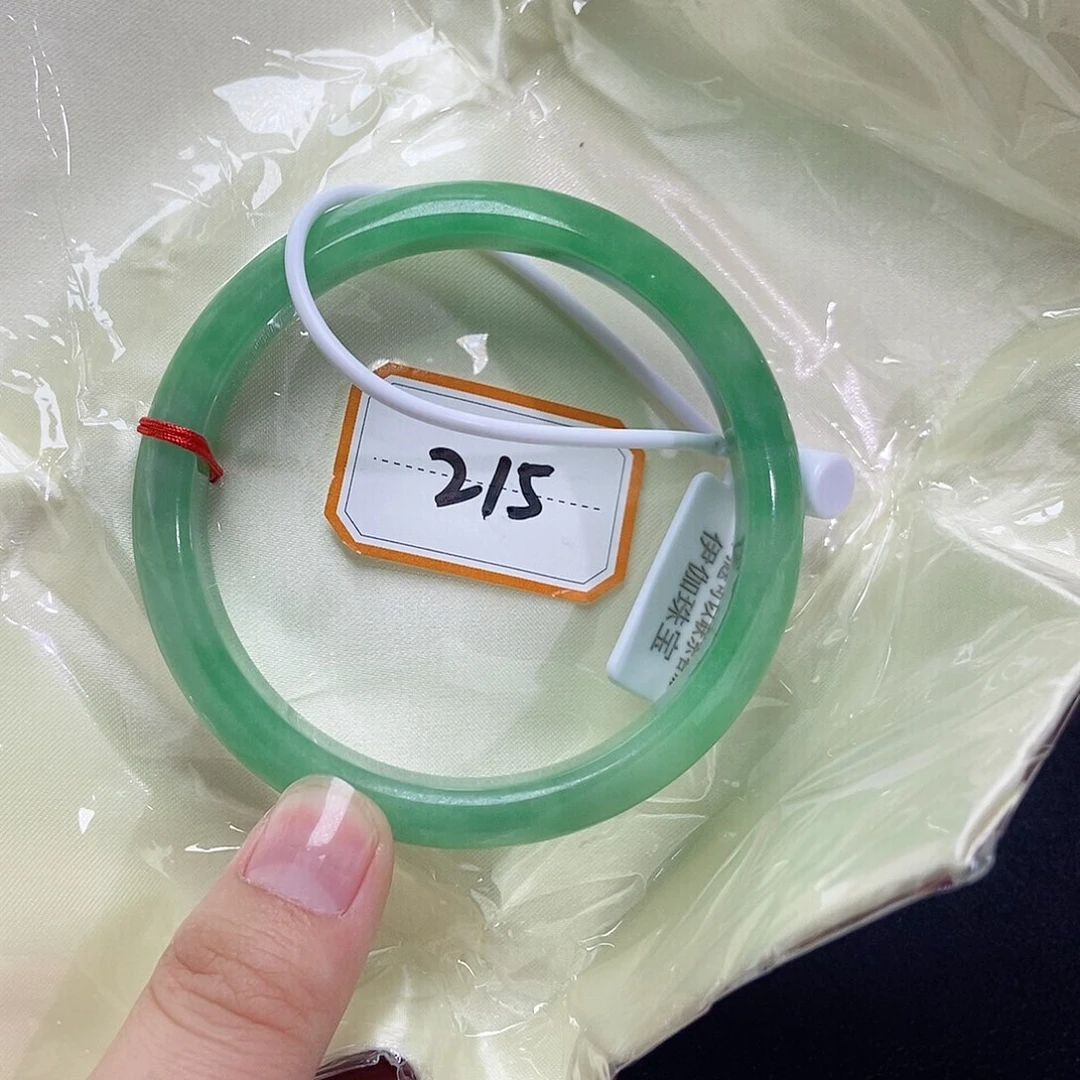 生***白翡翠手镯未镶嵌手镯63