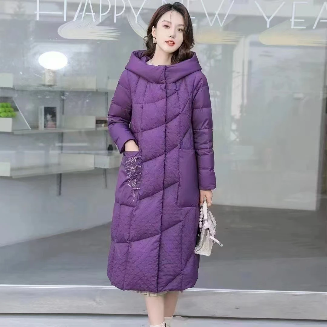 玛罗兰 加厚款羽绒服 断码清 压皱定制中长款外套D86