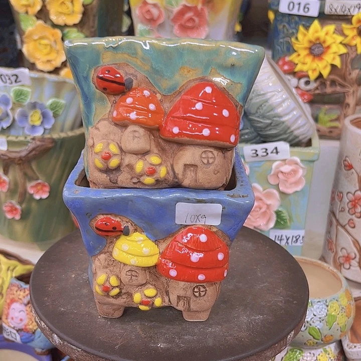 紫砂花盆粗陶材质多肉花盆