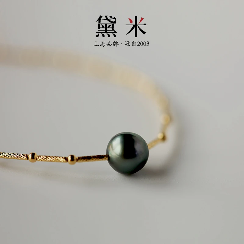 【孤品】黛米 YF130 海水大溪地珍珠手链 约8-9mm 18K金
