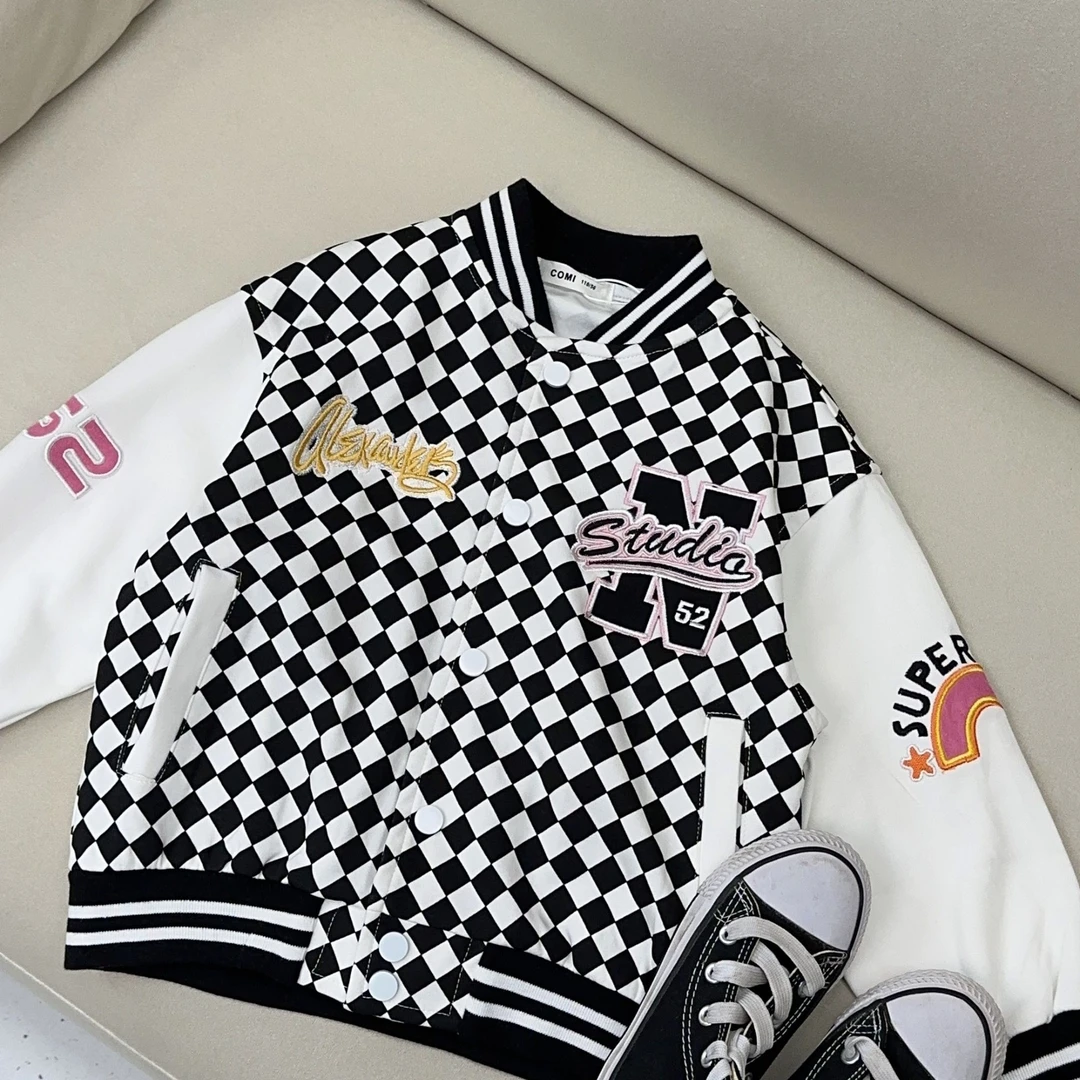 女童棋盘格夹克9231046