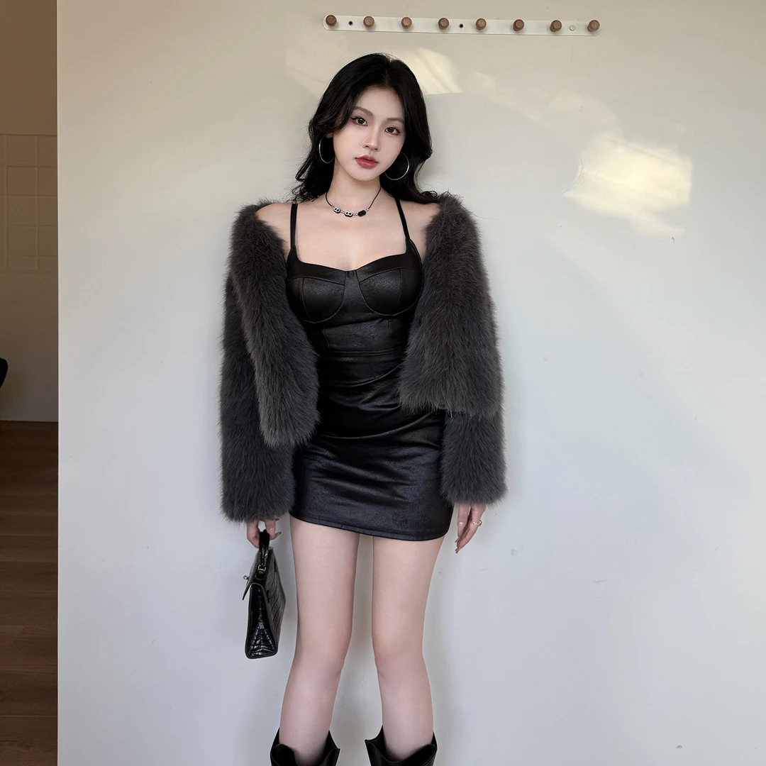 纯欲风显瘦黑色连衣裙秋冬内搭连衣裙2025新款辣妹百搭打底裙子女