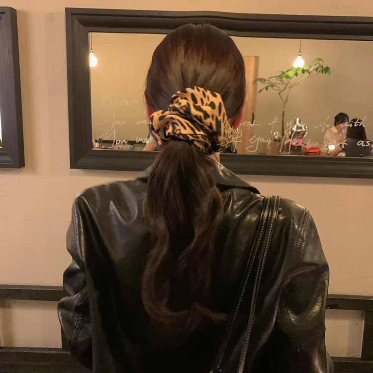 韩国东大门秋冬复古发圈头绳豹纹盘头高端发圈大肠圈发圈女发饰