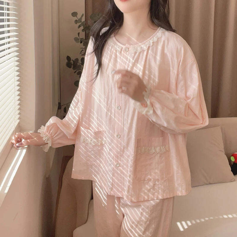 【微风5070】甜美春季新款纯棉薄款外穿公主长袖家居服睡衣套装