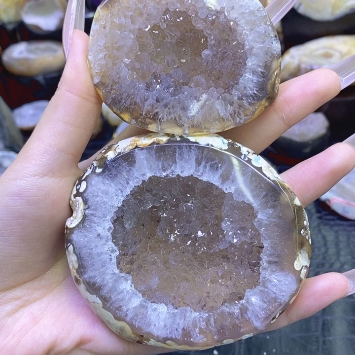 未镶嵌珠宝半成品紫晶白水盆