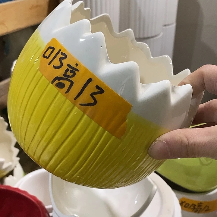 陶盆有孔 瑕疵针孔漏釉介意勿拍外高 13外口13