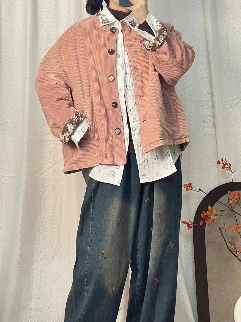 小也【外套系列合集】秋冬复古文艺森系日系休闲宽松外套棉服