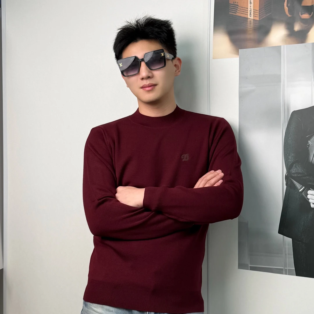 【老弟男装】法国DC男士秋冬加厚保暖圆领针织毛衣百搭