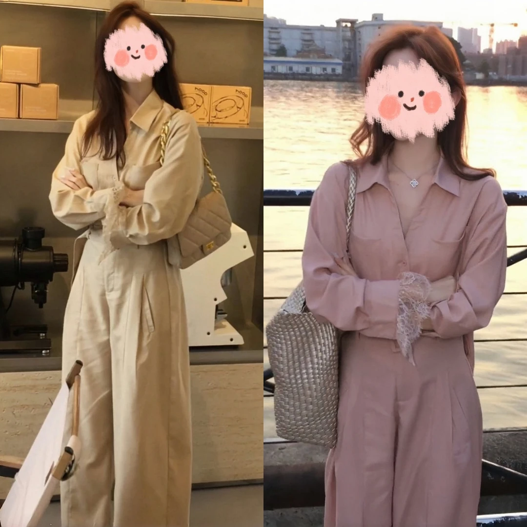 2025新款小众蕾丝拼接防晒衬衫夏季显瘦休闲阔腿裤气质高级感套装