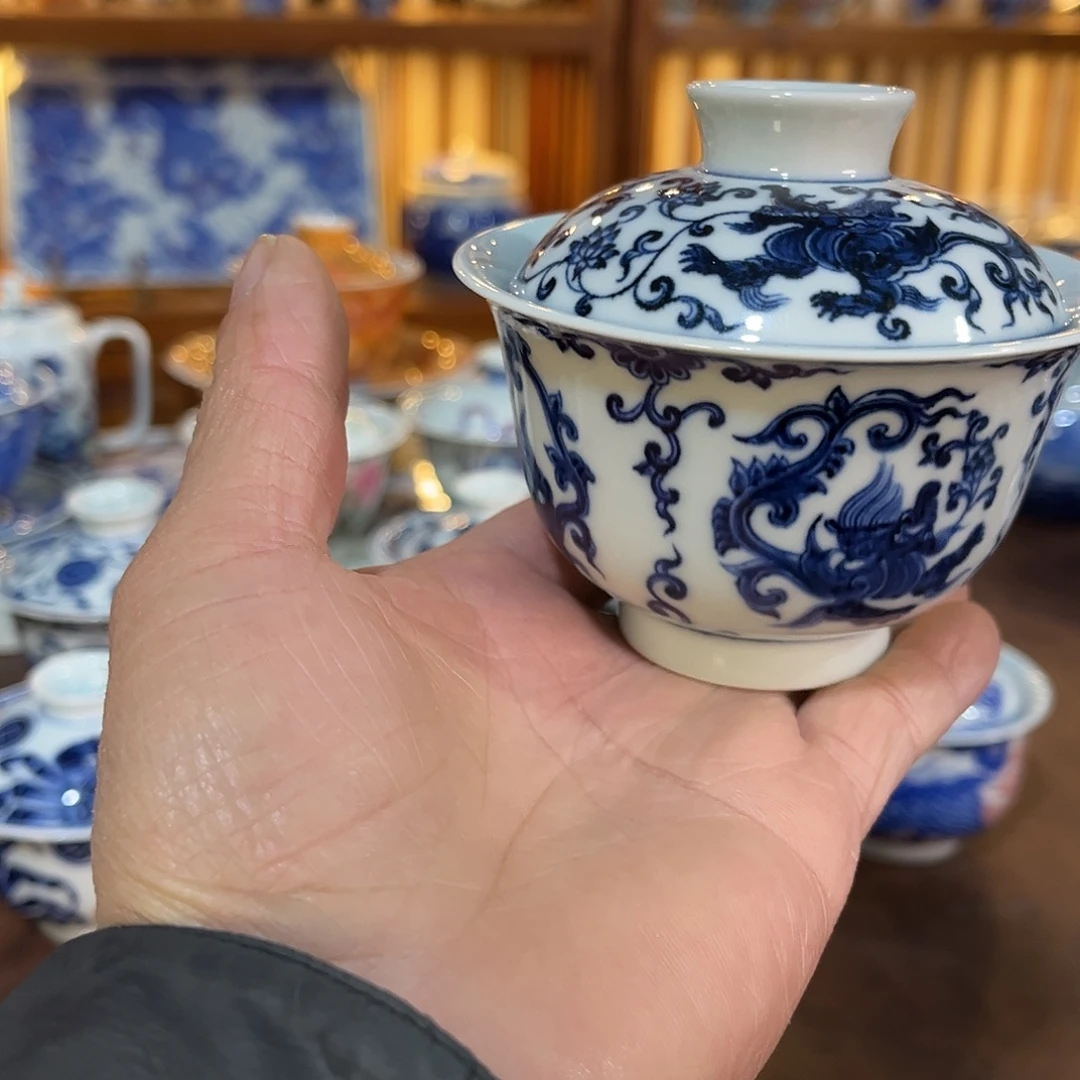 錡镇堂香草草龙盖碗