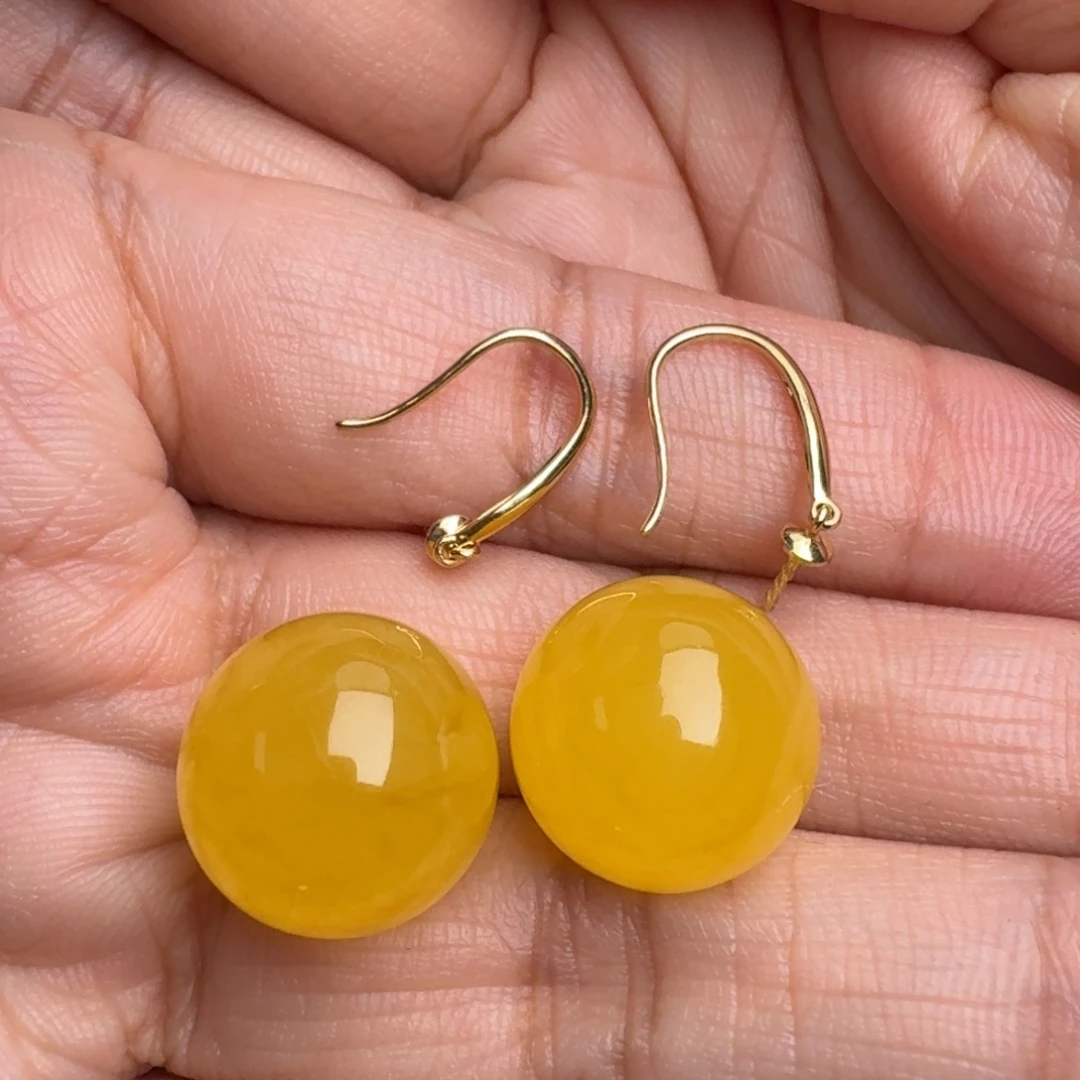 定制蜜蜡18K金镶嵌无优化无烤色无补胶无覆膜无辐照无煮蜜