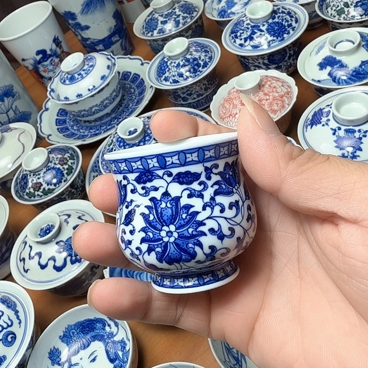 陶手绘缠枝莲点工福利款