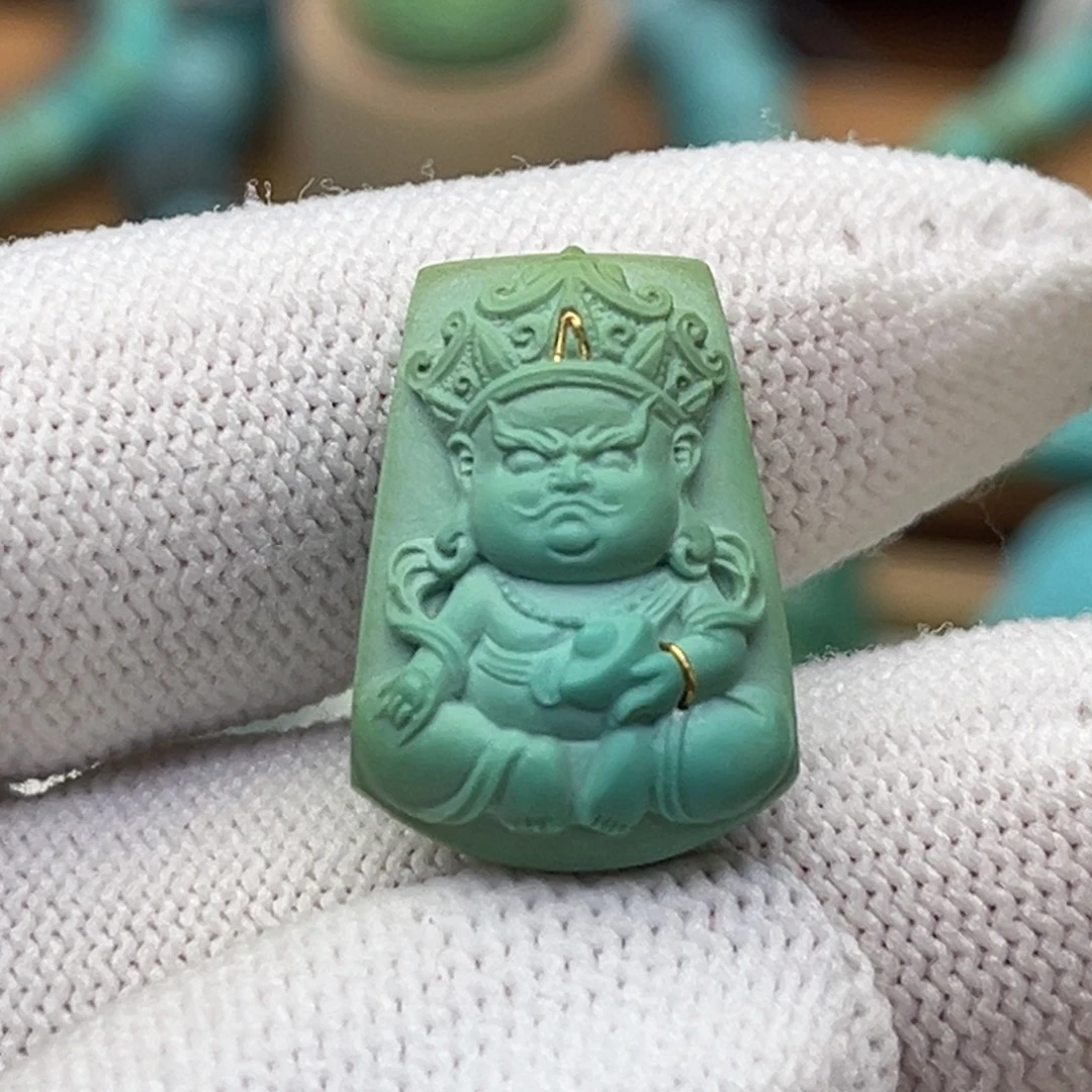 绿松石未镶嵌珠宝奇石财宝天王