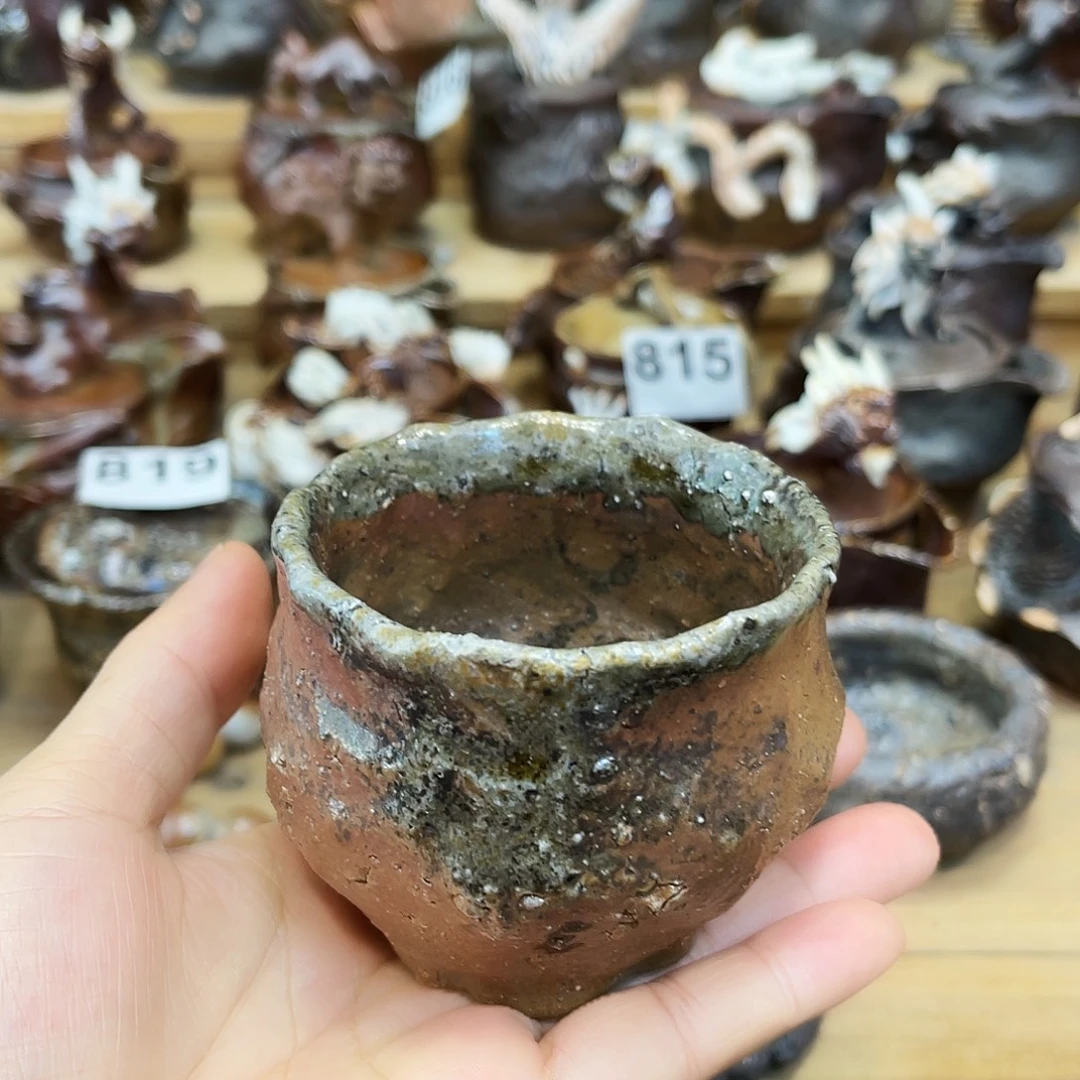 杯柴烧粗陶手捏杯