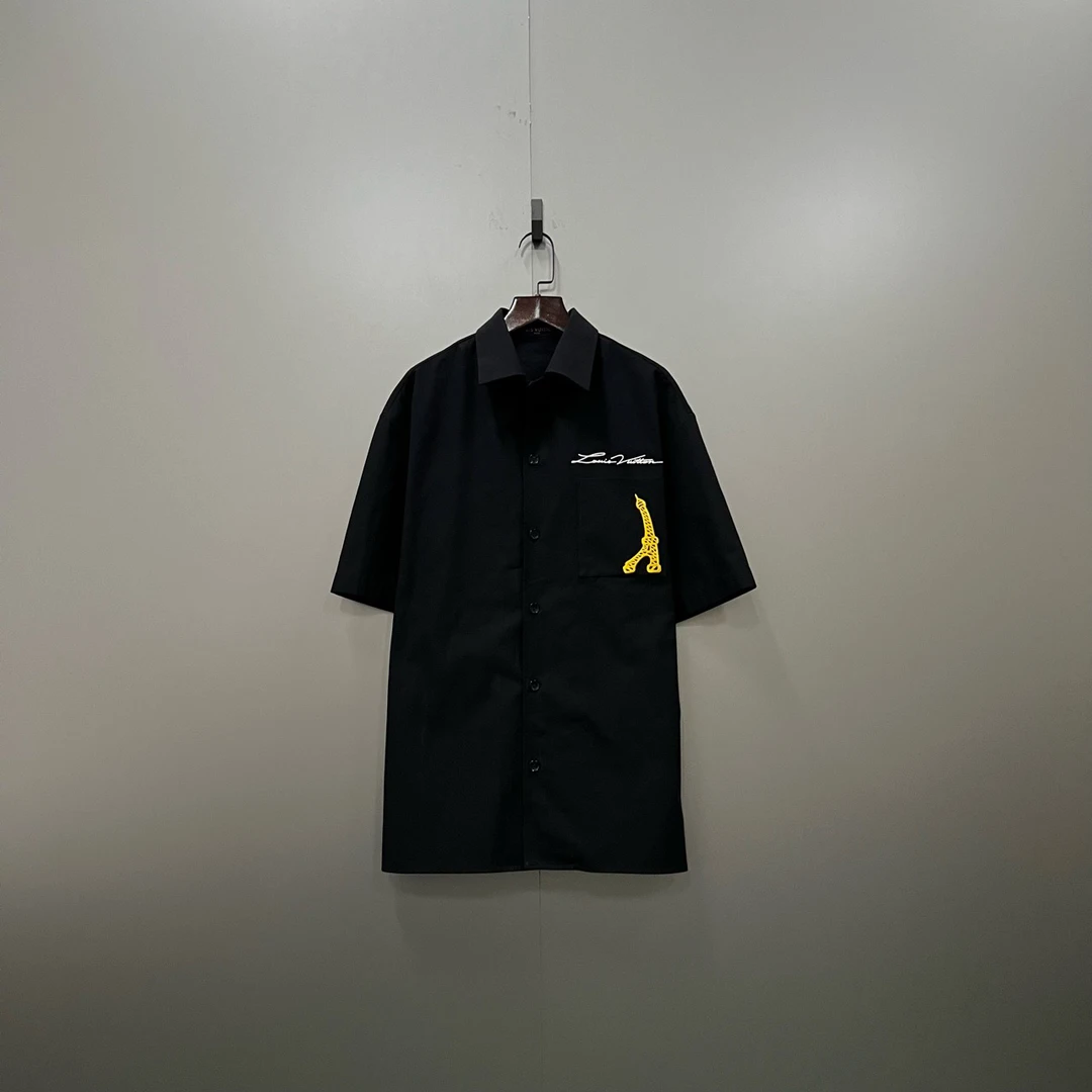 全新未使用 LouisVuitton/路易威登  lv 字母图案刺绣logo短袖衬