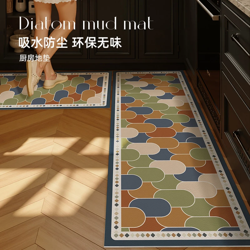 厨房地垫家用可擦免洗2025新款防水防油脚垫吸水防滑厨房专用地垫