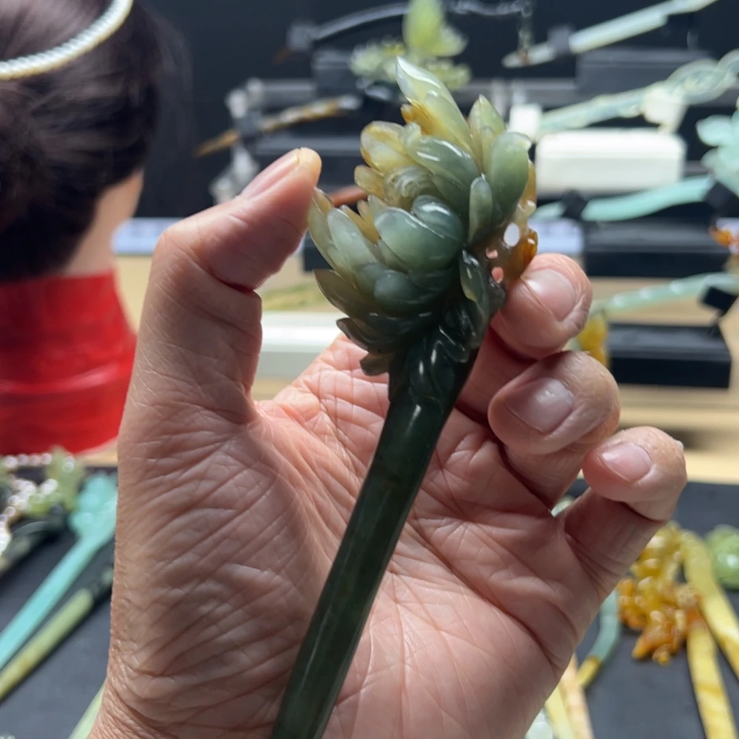 岫玉福利发簪 未镶嵌呵*