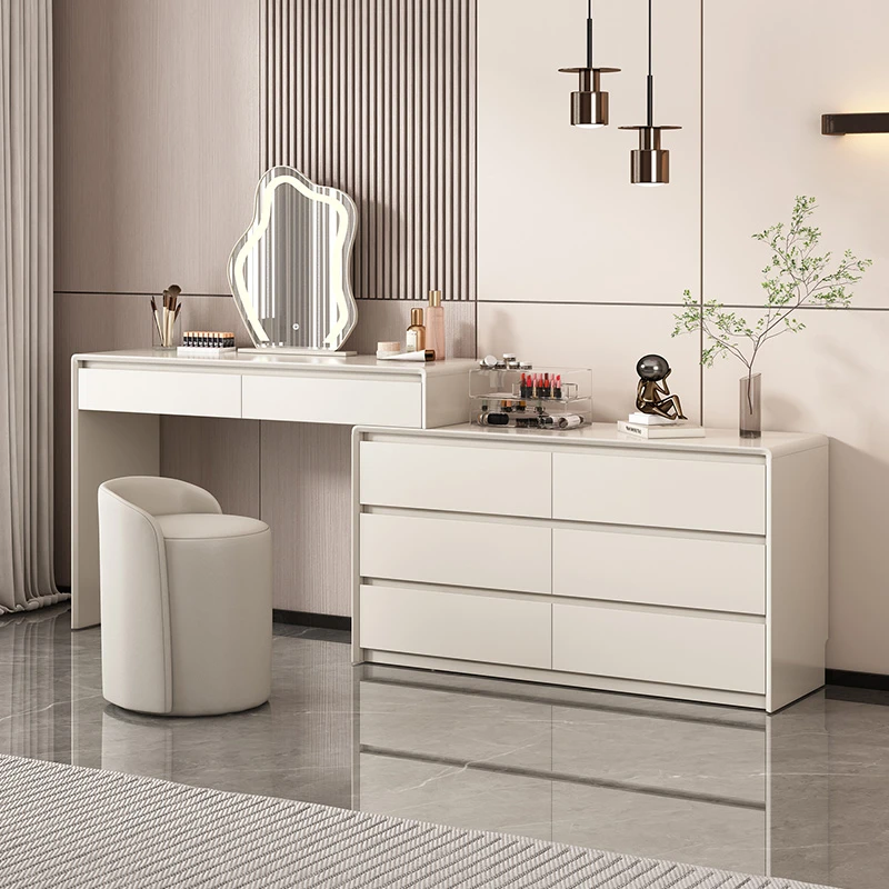 主卧实木梳妆台卧室家用一体收纳柜简约现代轻奢床尾斗柜化妆桌子