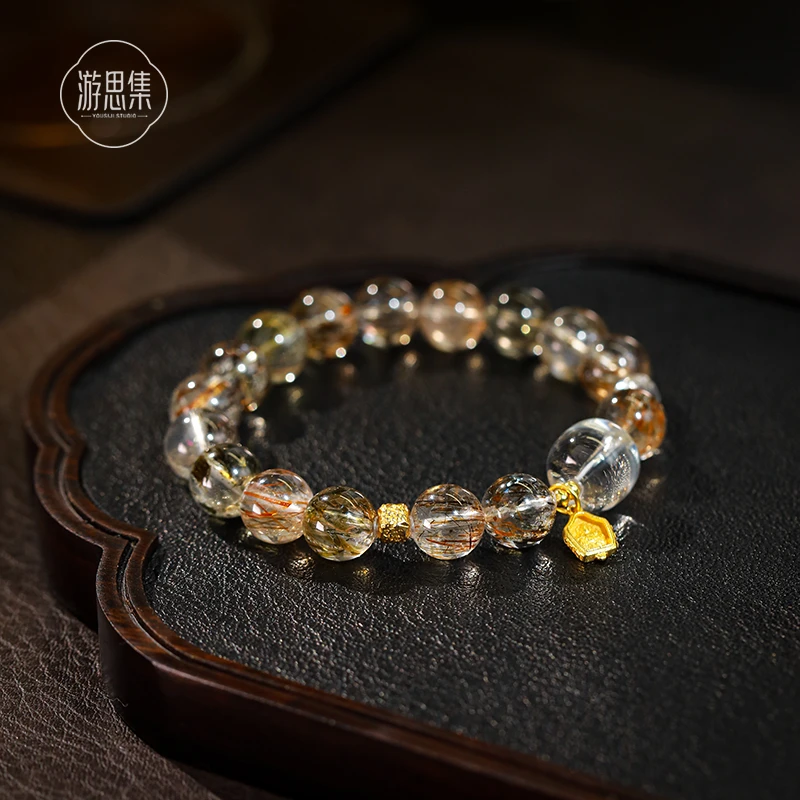 游思集【清照手串】天然水晶精致黑晶超七高级手工制作设计