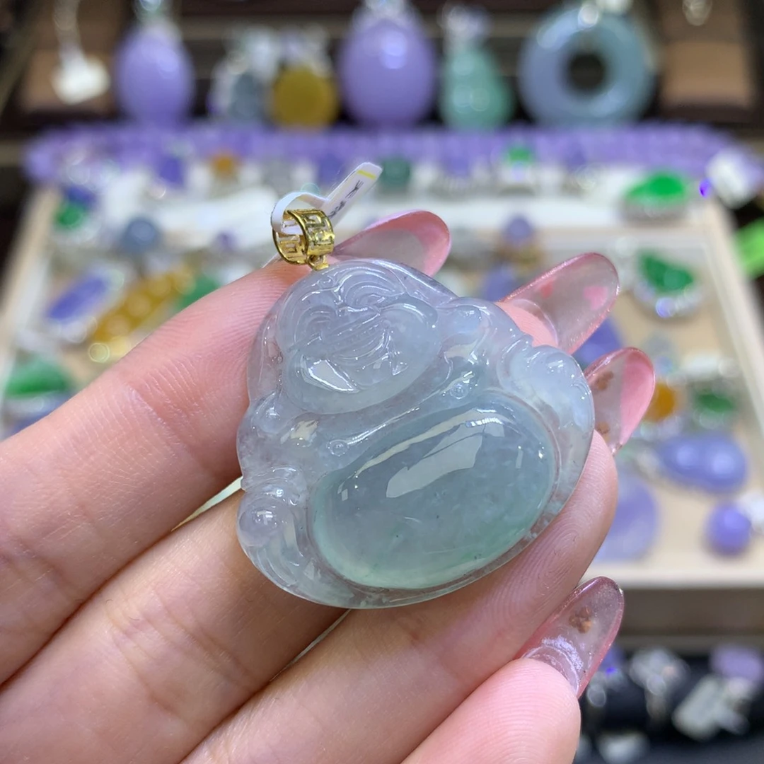 翡翠颈饰18K金镶嵌翡翠