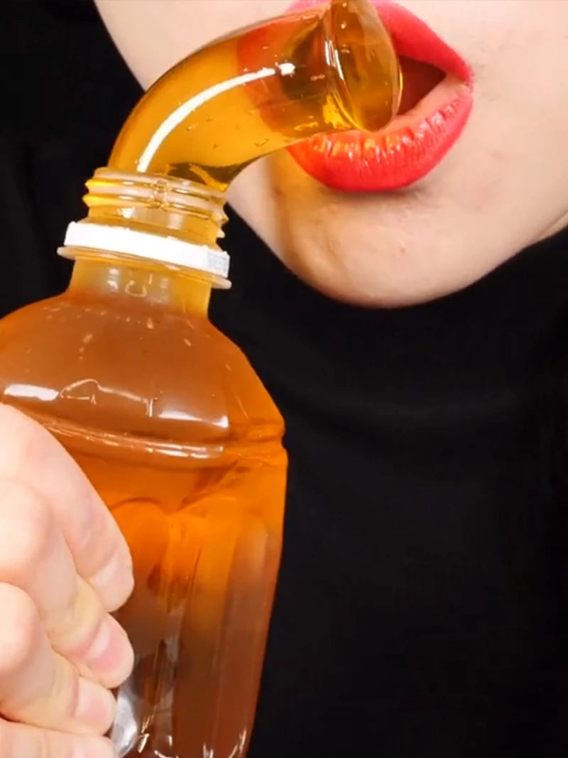 网红抖音快手同款蜂蜜膏果冻吃播asmr咀嚼食音琥珀宝石糖水晶