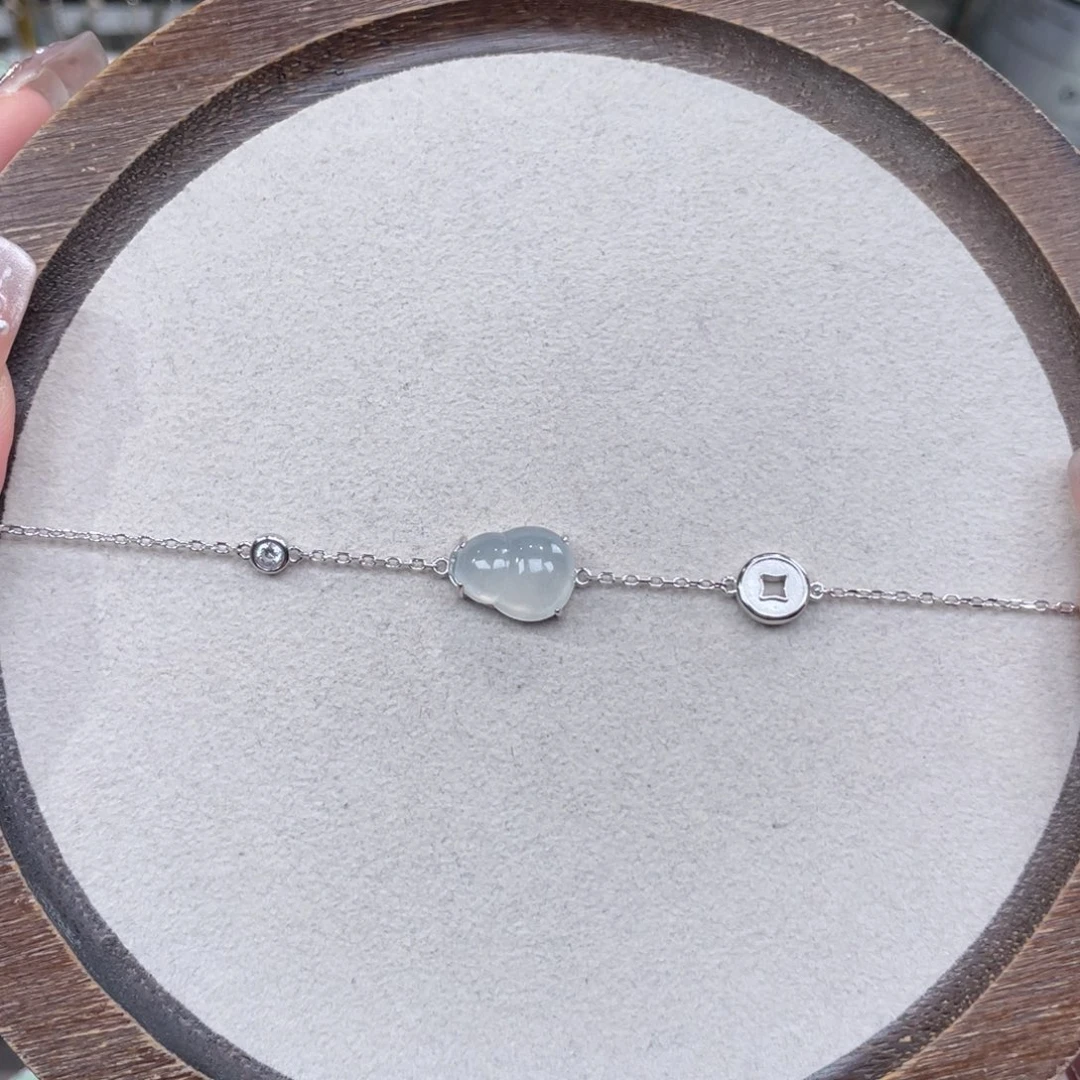 翡翠银S925镶嵌手链