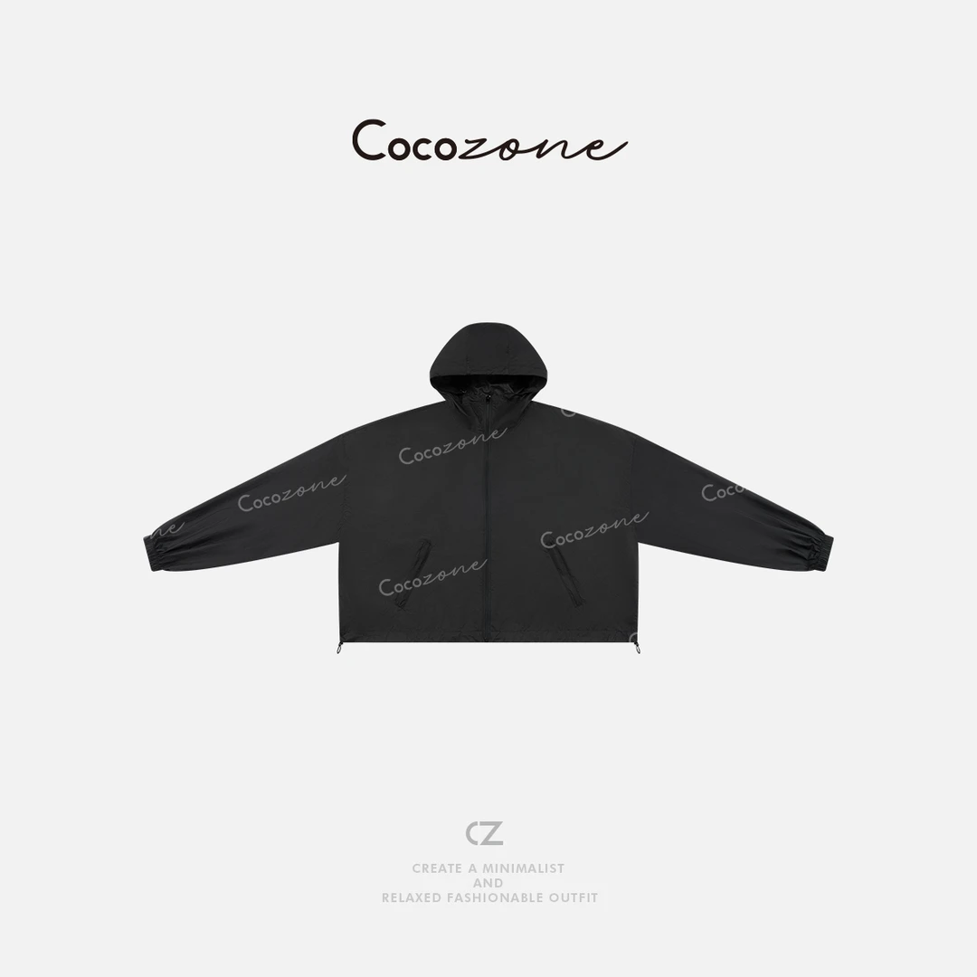 COCO ZONE 刘一一连帽拉链简约经典轻薄款女式运动外套ACD2A0553