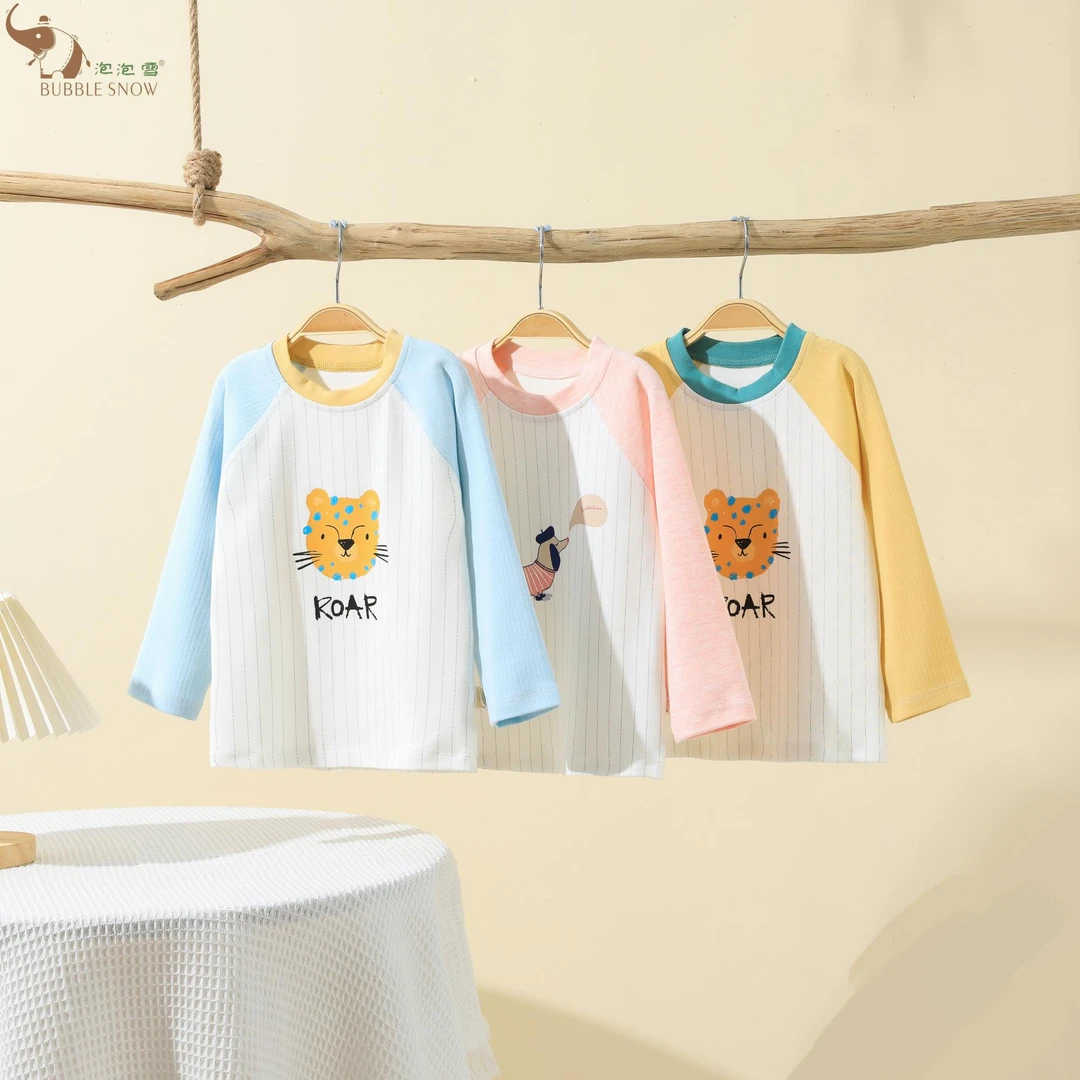 男女宝上衣1-3岁春秋卡通薄款女童秋衣长袖儿童圆领打底衣24005