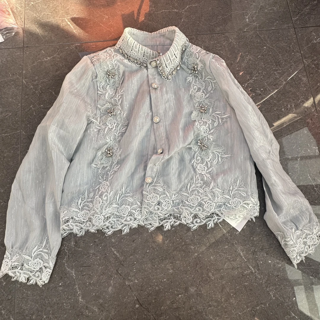 【丝沐服装】带钻印花气质休闲显瘦百搭衬衣S3353