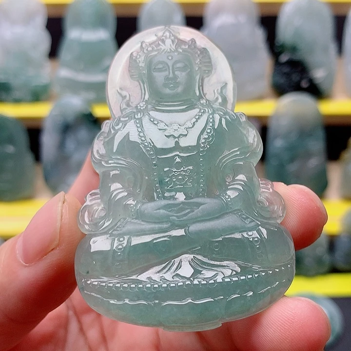 马***家翡翠未镶嵌吊坠(不含链)度母观音