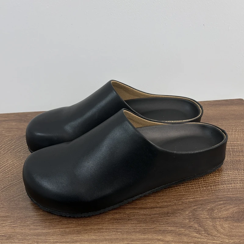 2025夏季新款穆勒鞋森系懒人厚底韩系复古勃肯包头男半拖鞋百搭