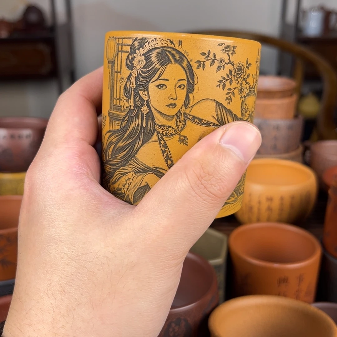 茶杯紫砂紫砂主人杯 手工制作