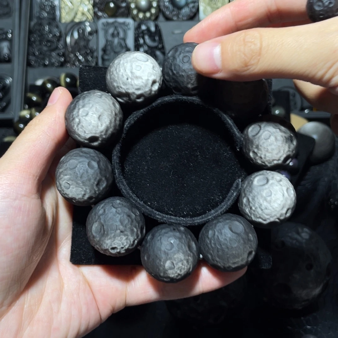 篮***猫黑曜岩未镶嵌手链