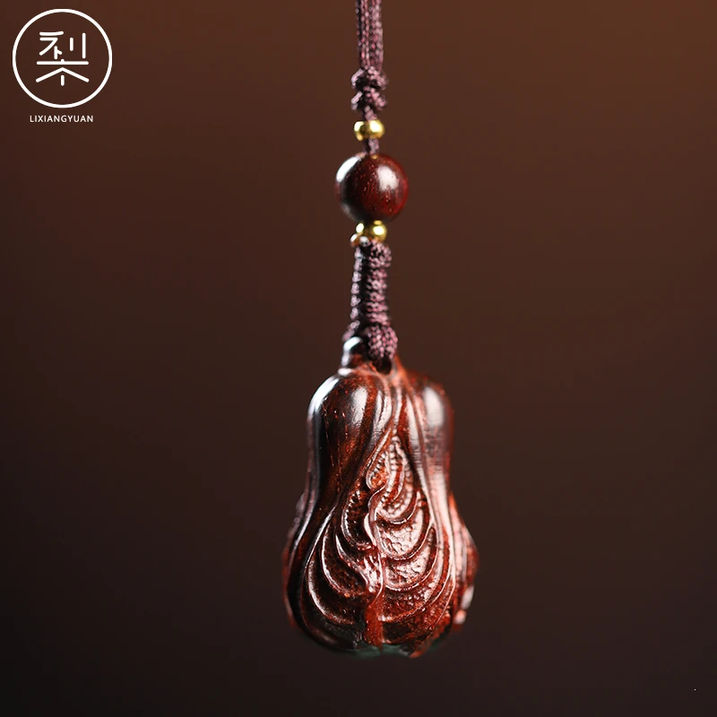 梨香院白菜摆财百财吊坠挂件随身挂件印度小叶紫檀檀香紫檀包车挂