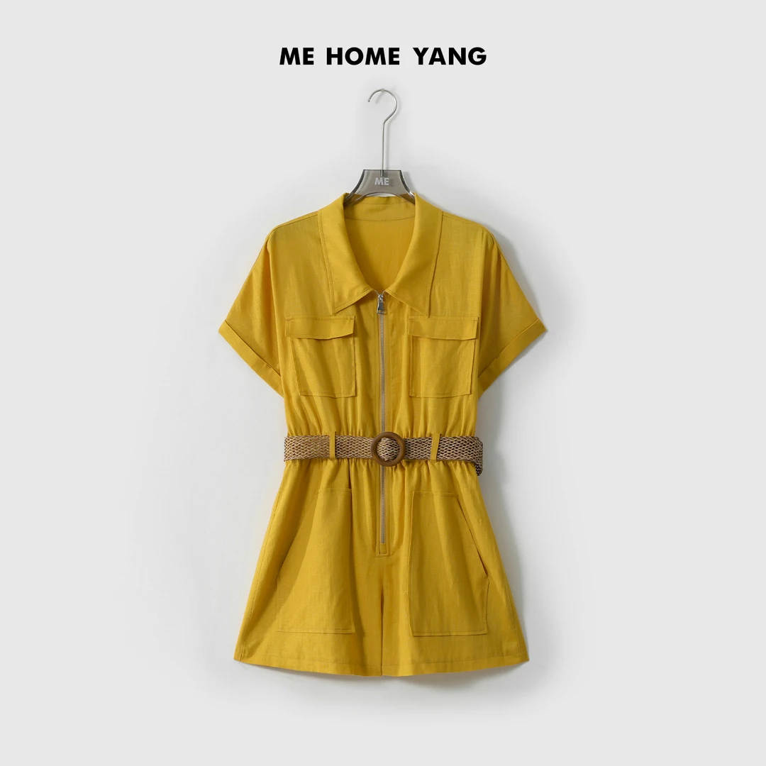 ME【芒果工装连体衣】莱赛尔混纺透气收腰显瘦百搭连体裤MESS3395