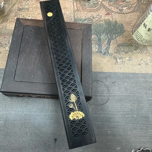 黑檀木实木香盒荷塘月色款