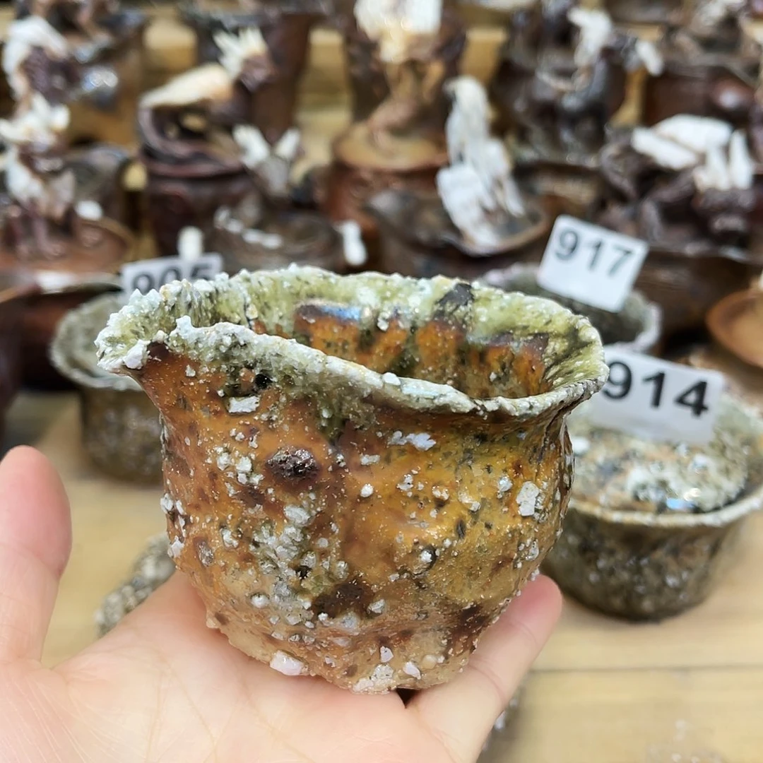 瓶柴烧石头手捏复公道杯特价