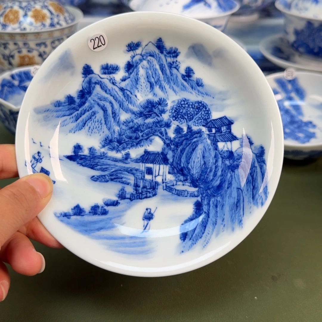 景德镇纯水绘茶具圆圆220
