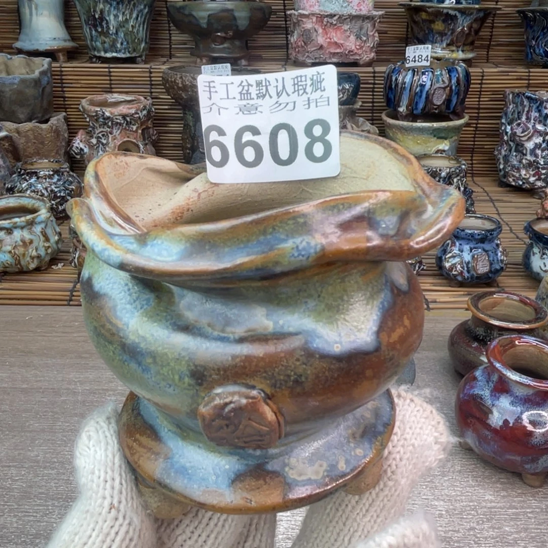 手工花盆默认瑕疵完美者勿拍