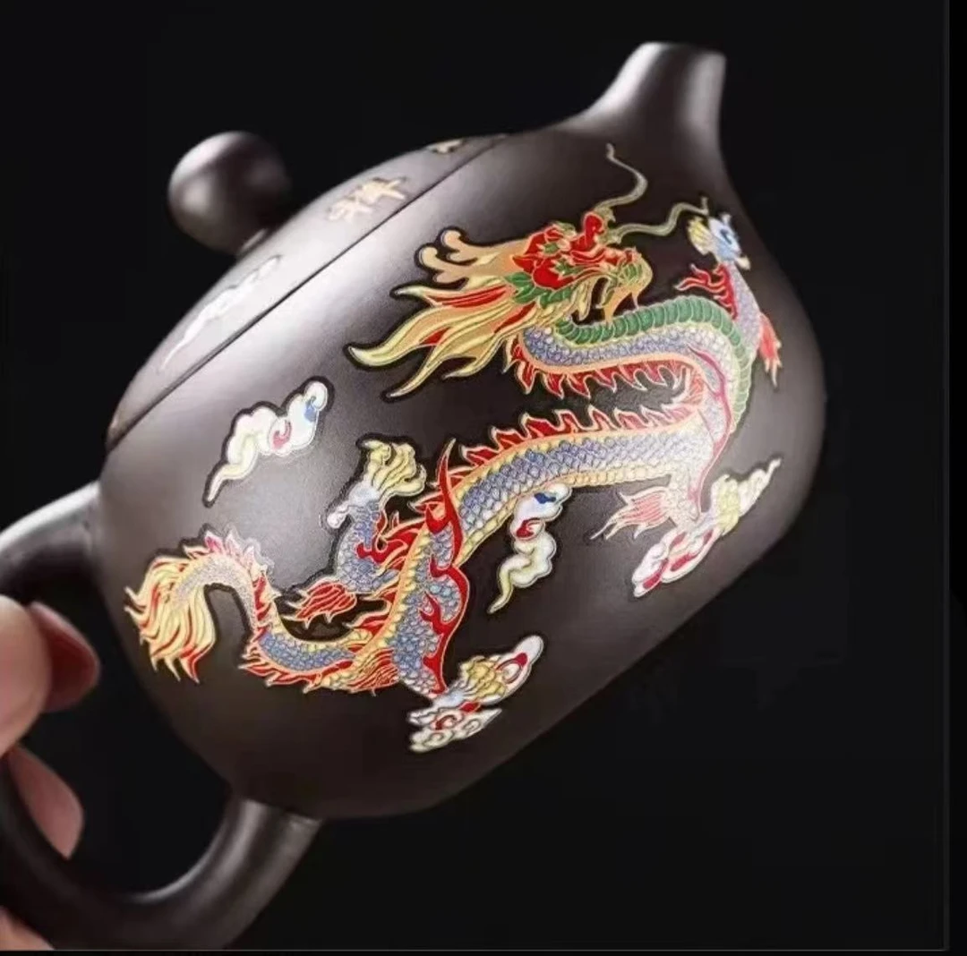 【福利品】泡茶壶黑金小西施壶变色龙凤壶