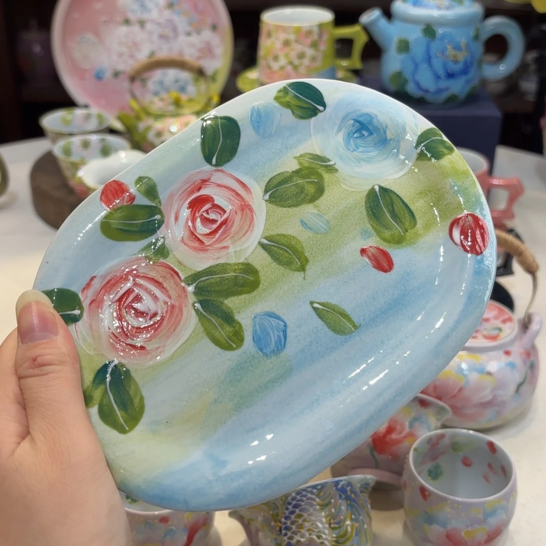 景德镇手绘高温釉下彩陶瓷茶具