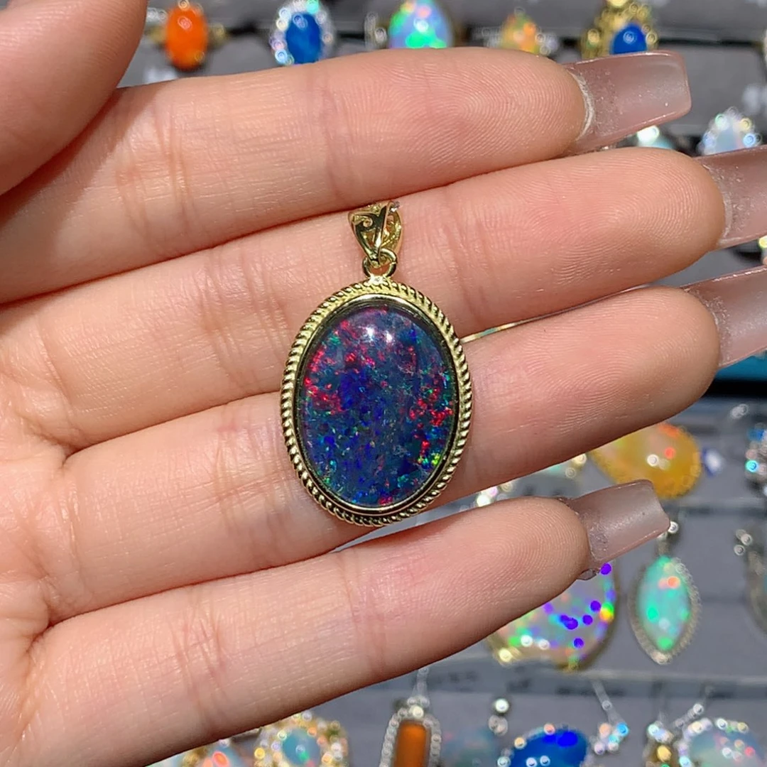 欧泊福利戒指银S925镶嵌