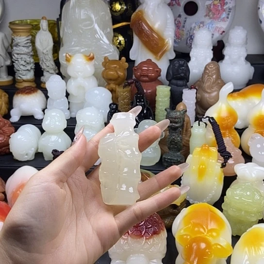 无花朵原石雕刻把件