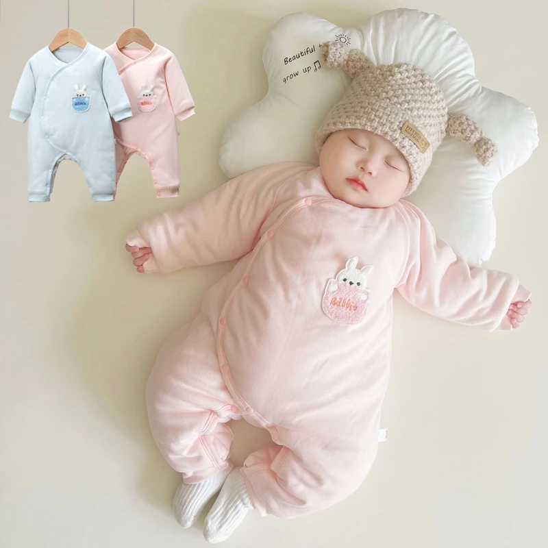 全棉时代【新品上市】婴儿冬季衣服新生儿护肚加厚连体衣男女宝宝