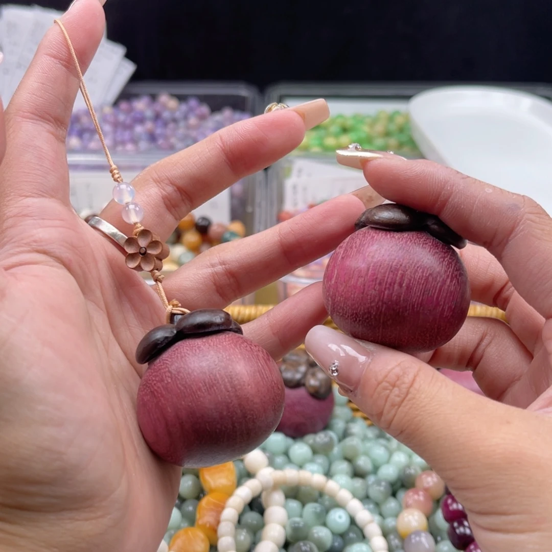 白玉菩提吊坠a43mm1颗 檀木 山竹