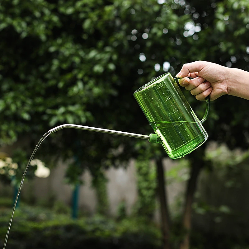不锈钢长嘴浇水壶透明带刻度家用养花绿植园艺工具大容量淋洒水壶