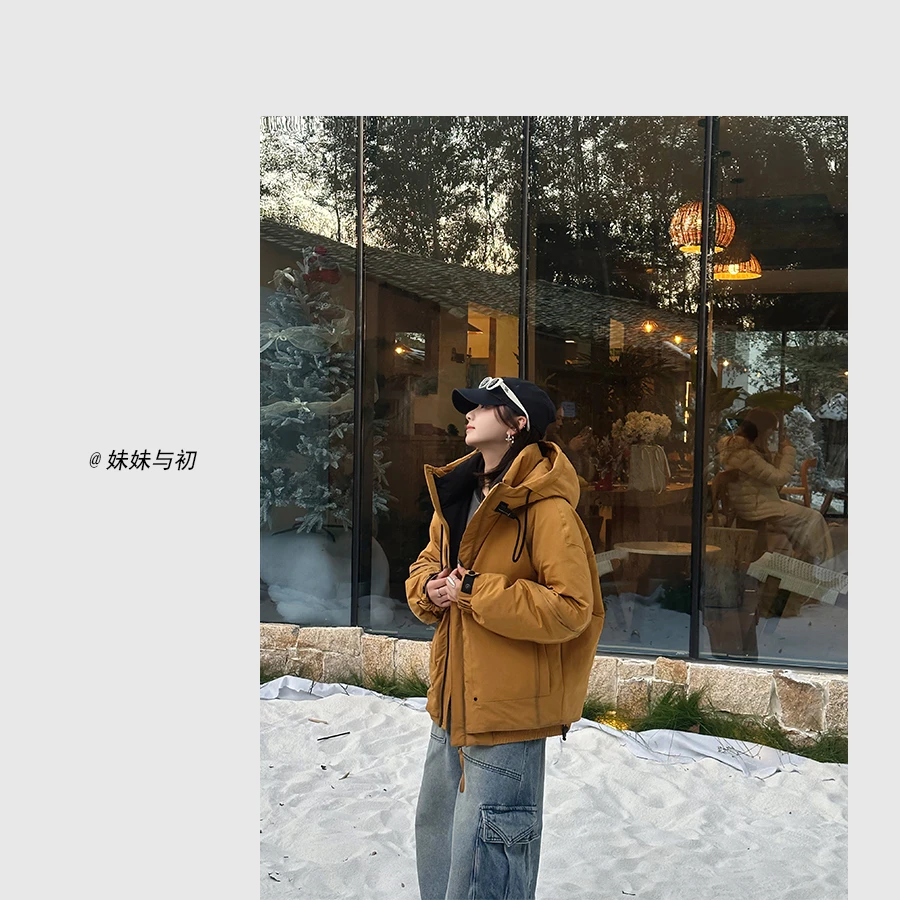 【妹妹专属】冬季男同款潮牌明线立体多口袋大口袋羽绒服6828